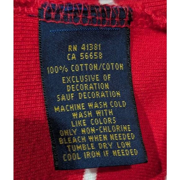 Polo Ralph Lauren Red and White Striped V Neck Knit Sweater sz XL - Picture 5 of 6